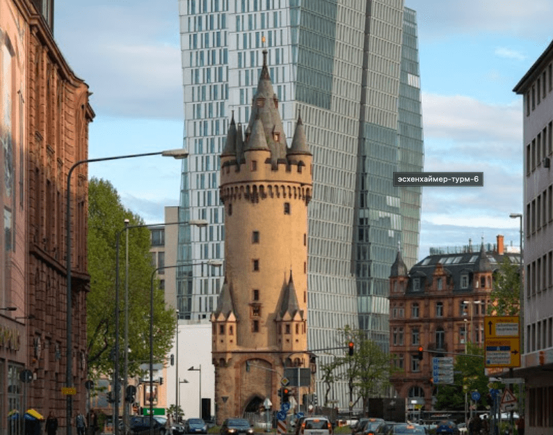 Eschenheimer Turm: srednevekovaya bashnya v tsentre Frankfurta
